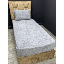 Charger l'image dans la galerie, Ensemble Drap +Housse Taie polaire motif tricot 1 place-Gris