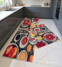 Charger l'image dans la galerie, Set 2 tapis cuisine-fruit