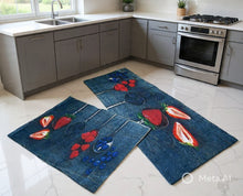 Charger l'image dans la galerie, Set 2 tapis cuisine fraise