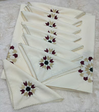 Charger l'image dans la galerie, Nappe et 8 Serviettes Artisanales -A