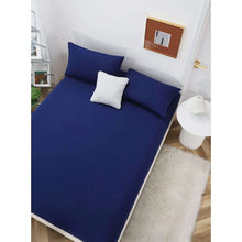 Charger l'image dans la galerie, Drap Housse + 2 Taie d'oreiller Unicolor Bleu nuit