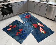Charger l'image dans la galerie, Set 2 tapis cuisine fraise
