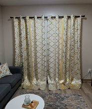 Charger l'image dans la galerie, Rideaux occultant en velours à motif Blanc casse
