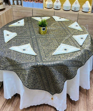 Charger l'image dans la galerie, Nappe et 8 Serviettes Artisanales Benchrif-Noir
