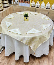 Charger l'image dans la galerie, Nappe et 8 Serviettes Artisanales Benchrif-Beige
