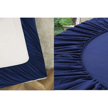 Charger l'image dans la galerie, Drap Housse + 2 Taie d'oreiller Unicolor  Bleu nuit
