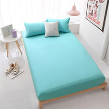 Charger l'image dans la galerie, Drap Housse + 2 Taie d'oreiller Unicolor  Bleu Ciel
